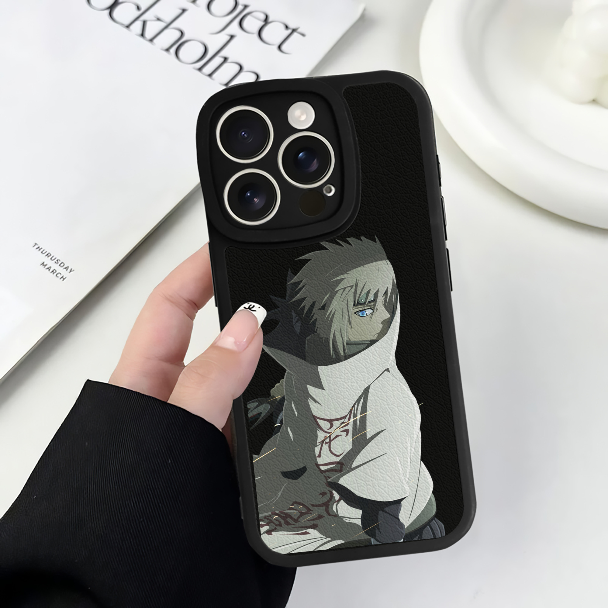 （画像用） NARUTO -ナルト- 波風 ミナト Namikaze Minato 【iPhone 16シリーズ対応】シリコンスマホケース（レザー調） 材質：シリコン
